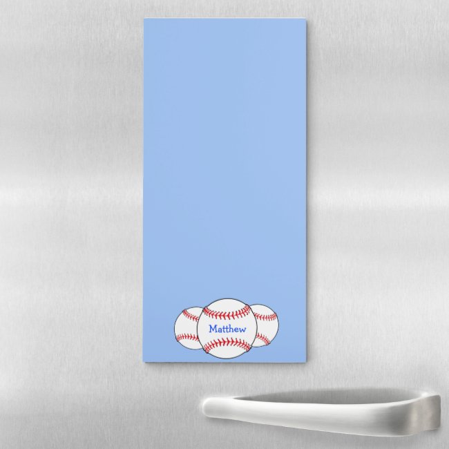 Baseball USA Sports Magnetic Fridge Notepad