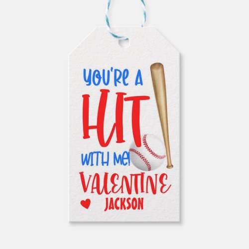 Baseball Valentine Card Baseball Favor Tag