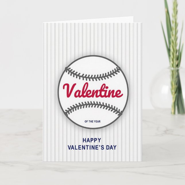 Baseball Valentine Of Year Card (Front)