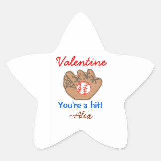 Baseball valentine sticker - personalized