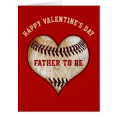 Baseball Valentine's Day Cards for Father to Be (Front)