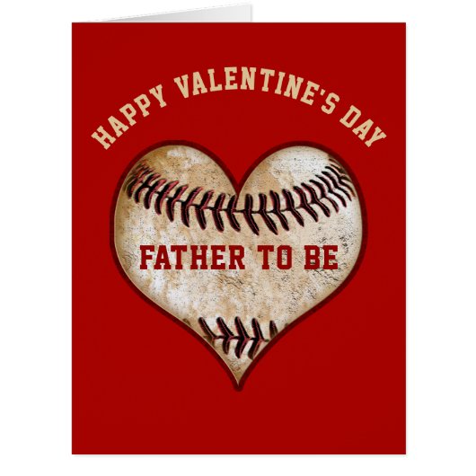 Baseball Valentine's Day Cards for Father to Be (Front)