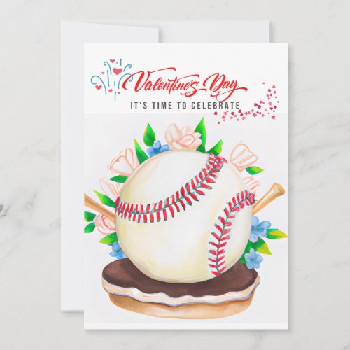 Baseball Valentines Day for Baseball Player  Holiday Card