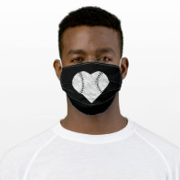 Baseball Valentines Day Heart Vintage Adult Cloth Face Mask