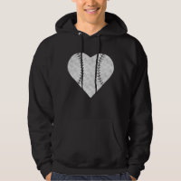 Baseball Valentines Day Heart Vintage Hoodie