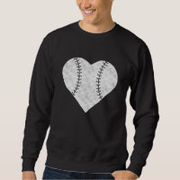 Baseball Valentines Day Heart Vintage Sweatshirt