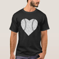 Baseball Valentines Day Heart Vintage T-Shirt