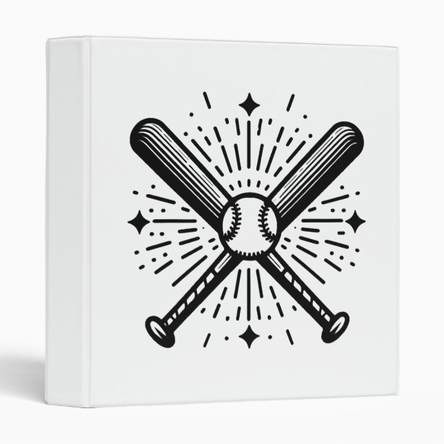baseball vintage 3 ring binder (Front/Spine)