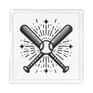 baseball vintage acrylic tray