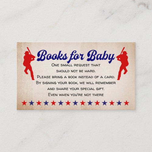 Baseball Vintage Baby Boy Books for Baby Enclosure Card