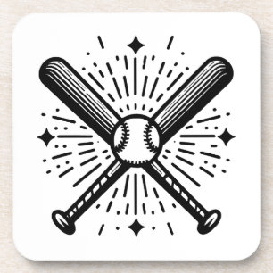 baseball vintage beverage coaster