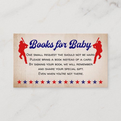 Baseball Vintage Books for baby Enclosure card