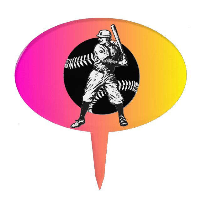 Baseball:Vintage Cake Topper (Front)