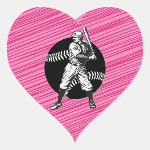 BaseballVintage Heart Sticker