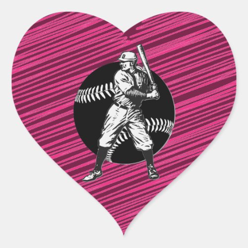 BaseballVintage Heart Sticker