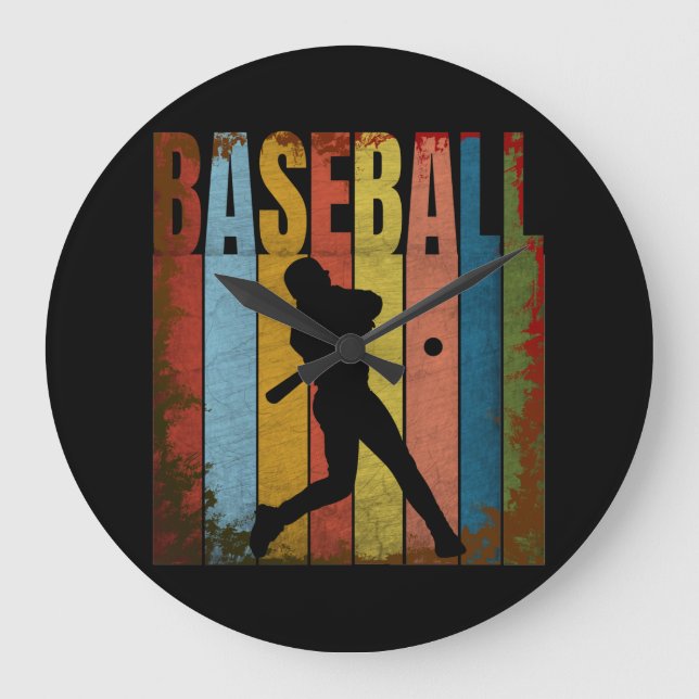 BASEBALL VINTAGE LARGE CLOCK (Front)
