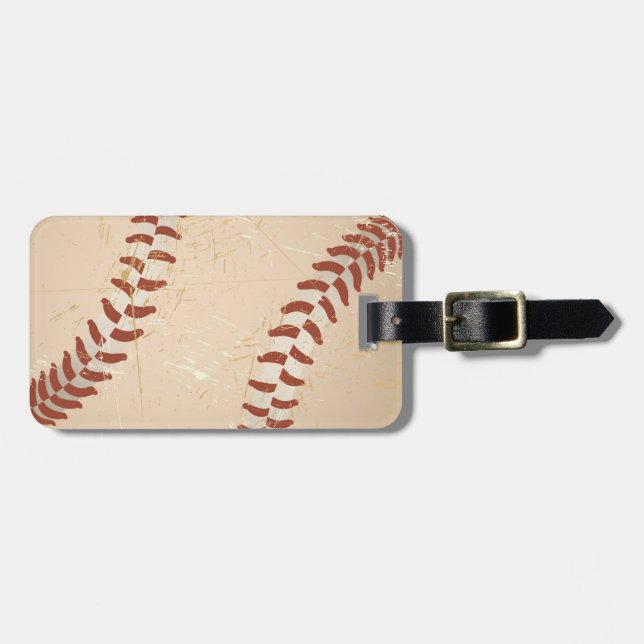 baseball vintage luggage tag (Front Horizontal)