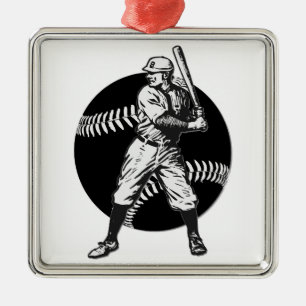 Baseball:Vintage Metal Ornament