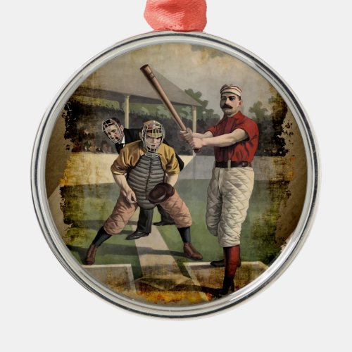 BaseballVintage Metal Ornament