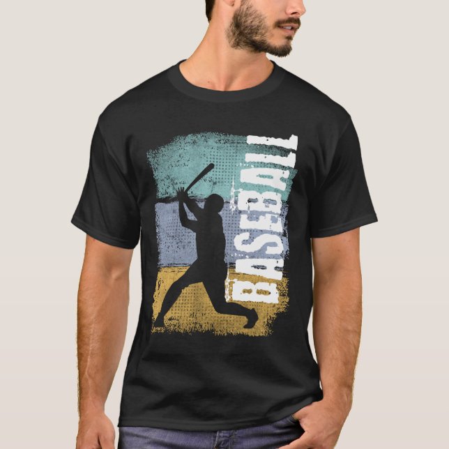 Baseball Vintage Retro Baseball Player T-Shirt (Front)