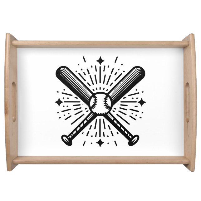 baseball vintage serving tray (Front)