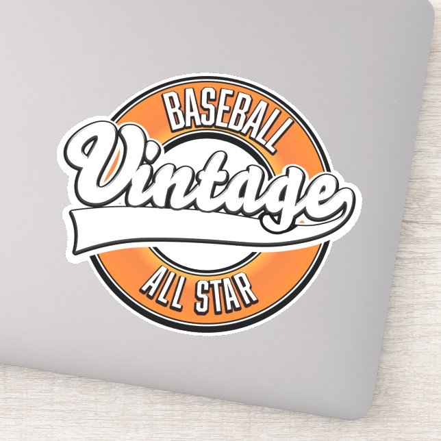 Baseball vintage style logo. sticker (Detail)