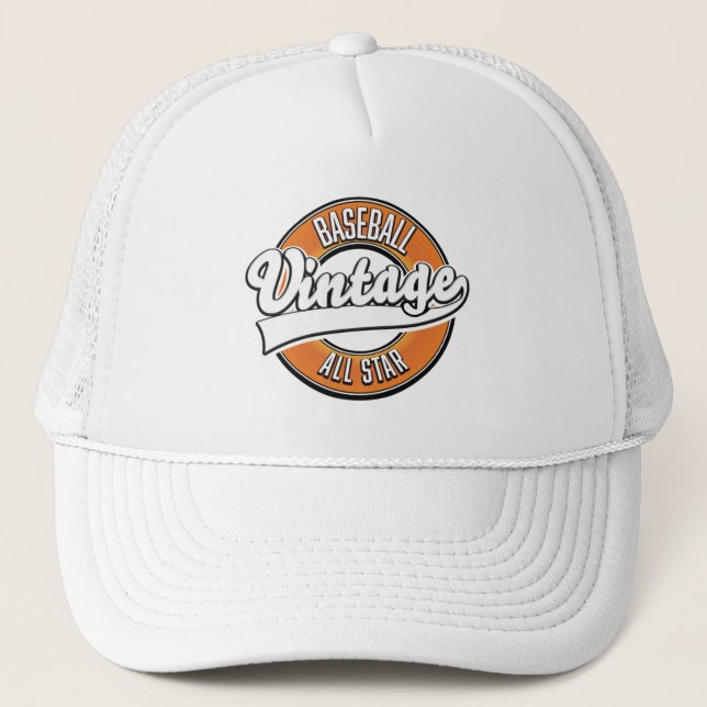 Baseball vintage style logo. trucker hat (Front)