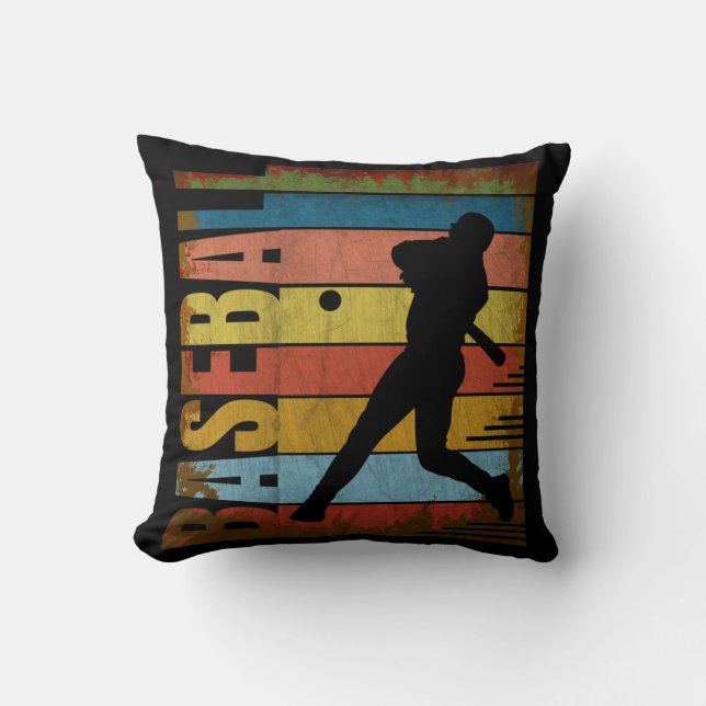 BASEBALL VINTAGE STYLE THROW PILLOW (Front)