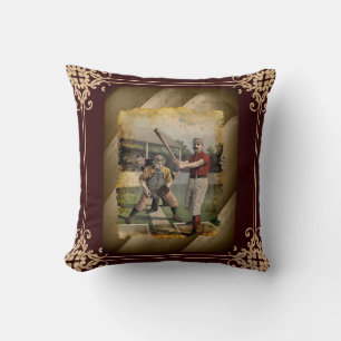 Baseball:Vintage Throw Pillow