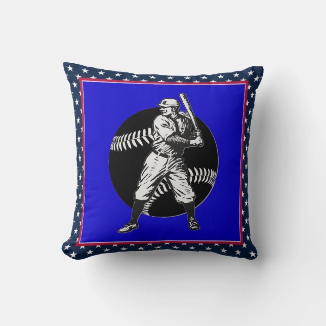 Baseball:Vintage Throw Pillow (Front)