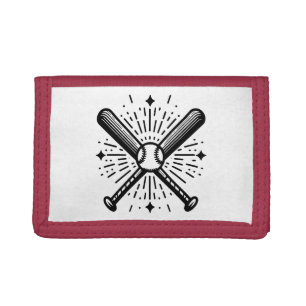 baseball vintage trifold wallet