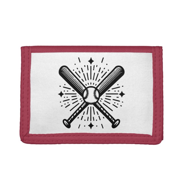 baseball vintage trifold wallet (Front)