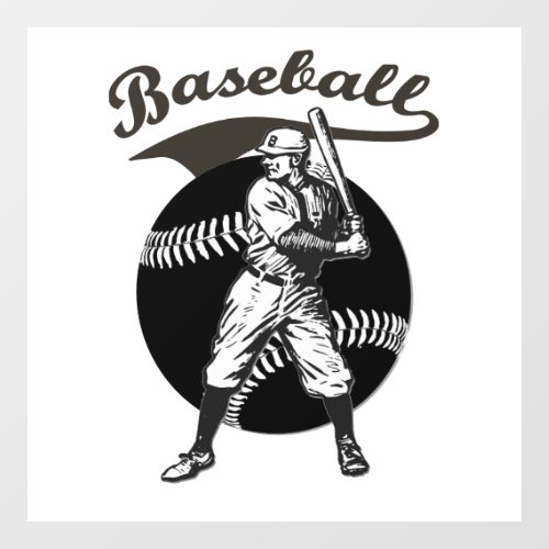 BaseballVintage Window Cling Sticker