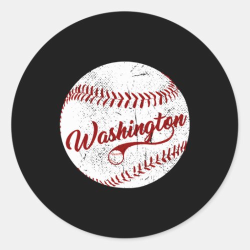 Baseball Washington Dc Team Love Baseball National Classic Round Sticker