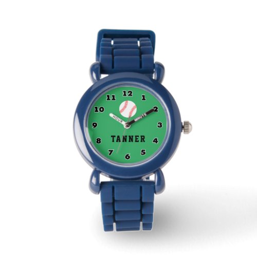 Baseball watch for kids with personalized name