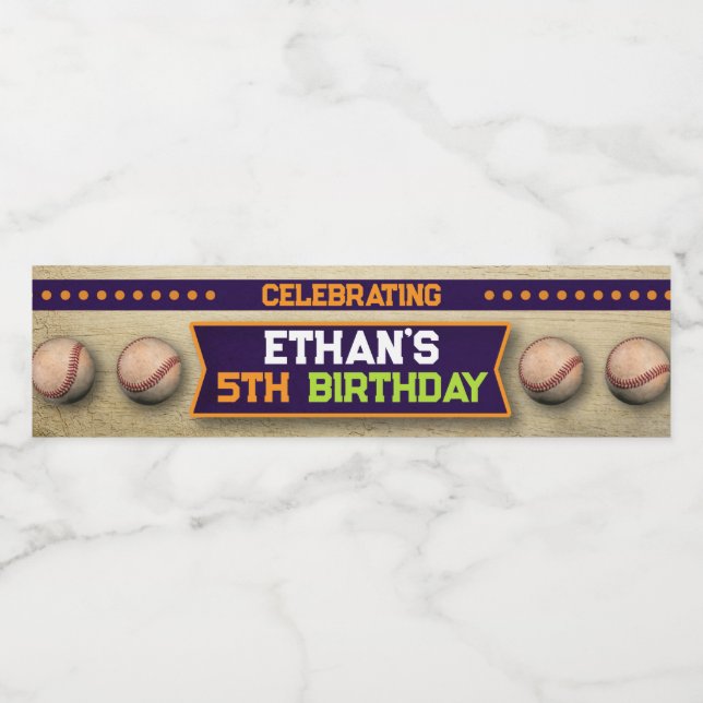 Baseball Water Bottle Label (Single Label)