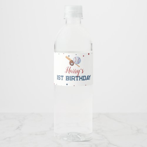 Baseball Water Bottle Label Birthday Baby Shower