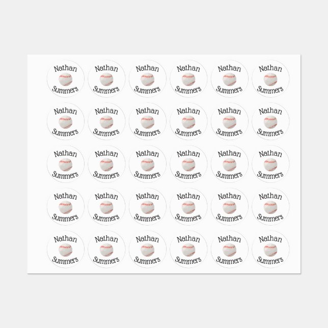 Baseball Waterproof Iron On Clothing Kids' Labels (Sheet)
