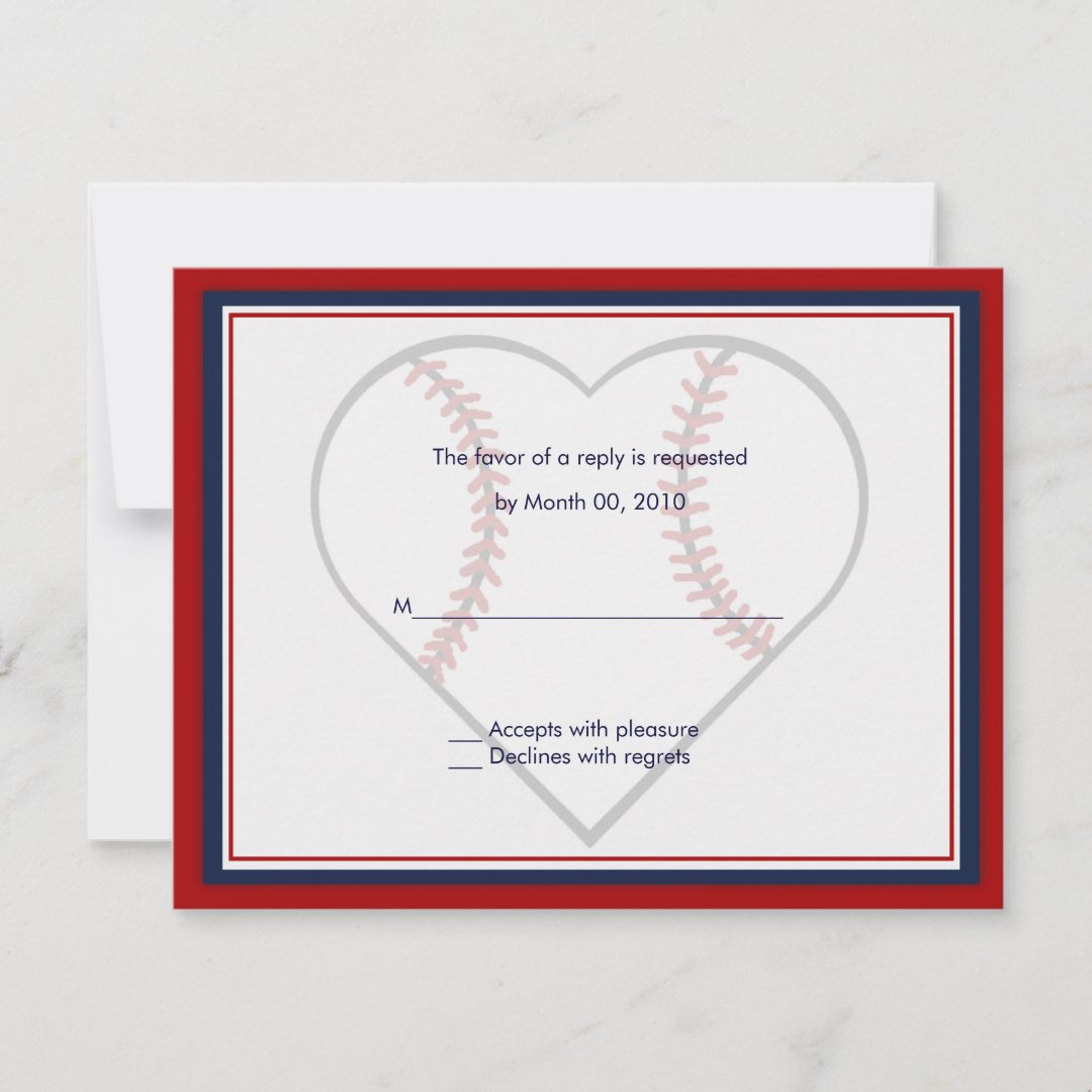 Baseball Wedding Invitation reply cards Zazzle