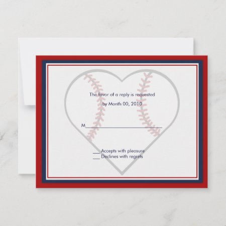 Baseball Wedding Invitation Reply Cards