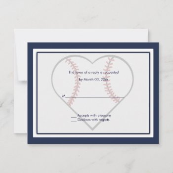 Baseball Wedding Invitation Reply Cards by PMCustomWeddings at Zazzle