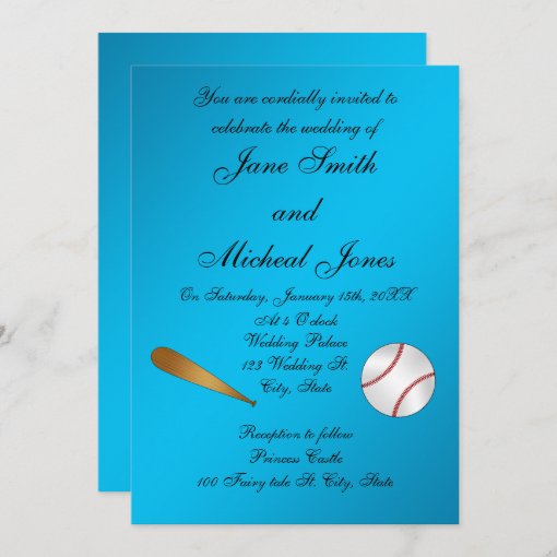 Baseball wedding invitations Zazzle