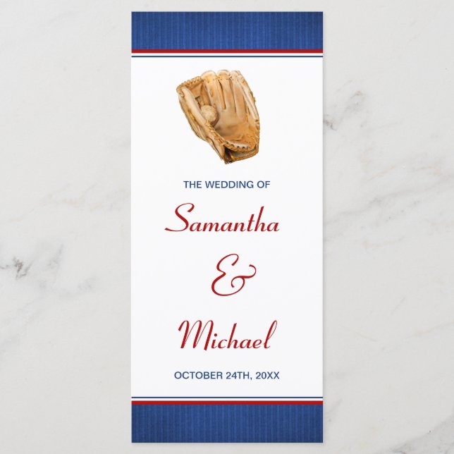 Baseball Wedding Program (Front)