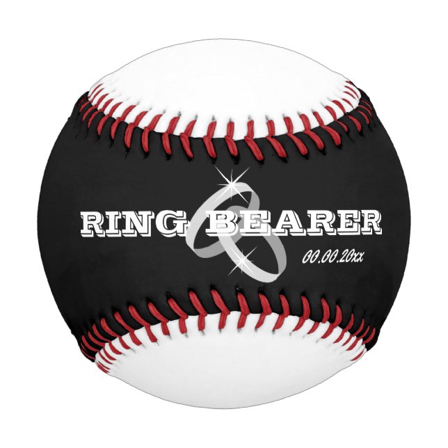 Baseball wedding ring bearer gift idea for boy (Back)