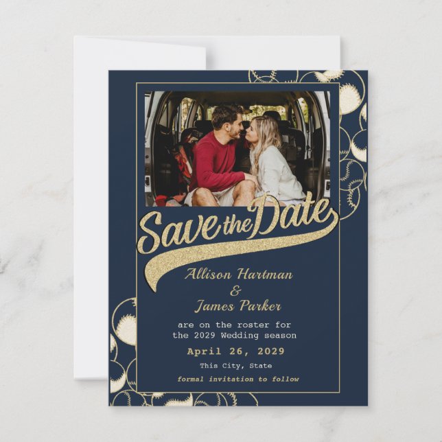 Baseball Wedding Save the Date (Front)