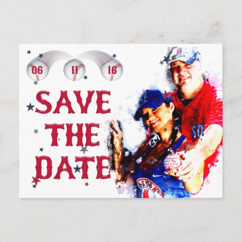 Baseball Wedding Save_The_Date PC_HOWARDOption 1 Announcement Postcard