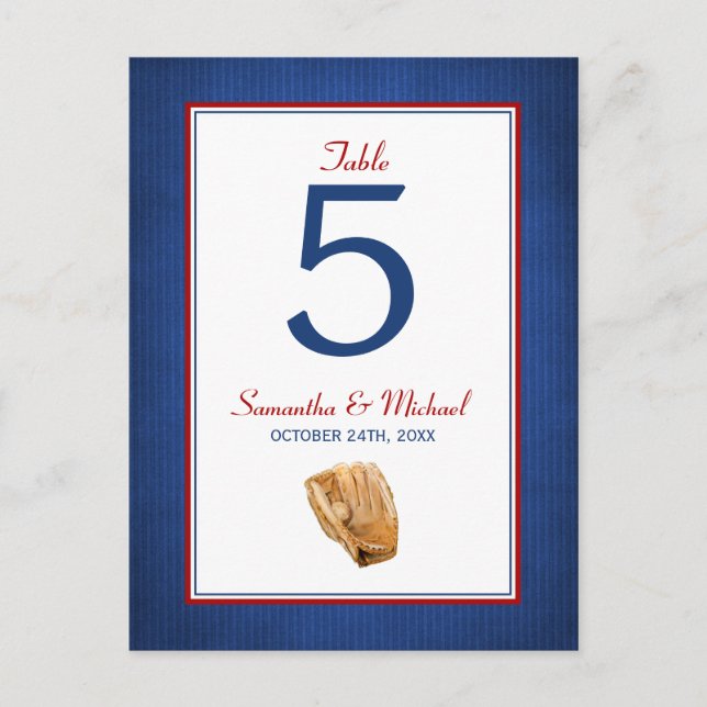 Baseball Wedding Table Number (Front)