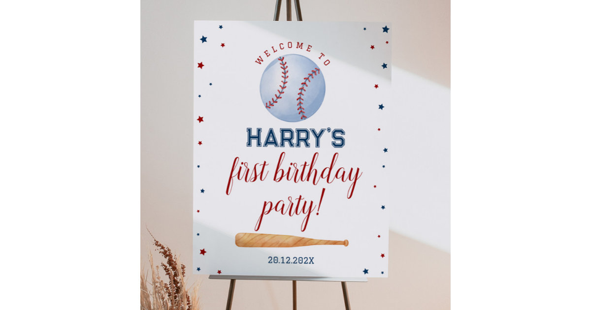 Baseball Welcome Sign Birthday Baby Shower | Zazzle