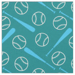 Baseball - white and blue on dark green fabric