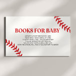 Baseball White Red Baby Shower Books For Baby Enclosure Card<br><div class="desc">This is a Baseball Oh Boy Red White Baby Shower Books For Baby Enclosure Card!</div>